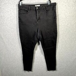 Signature By Levi Strauss & Co. Jeans Womens 18 Black Denim High Rise Skinny Leg